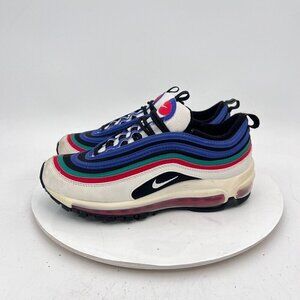 Nike Air Max 97 Youth Size 5.5Y Women 7 CW7013-100 White Blue Green Red Shoes